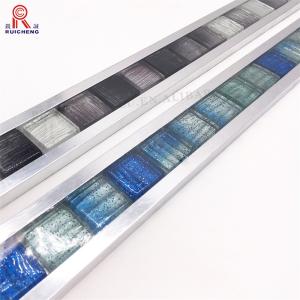 Quality Crystal Glass Listello Tile Trim 10mm , Mosaic Tile Edge Trim Anodizing wholesale