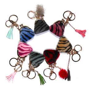 Quality Blue 40g No Zipper Cute Coin Purse Keychain Personalized Leather wholesale