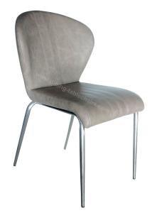 Quality Customized PU Dining Chairs Chrome Plated Legs High Density Sponge wholesale
