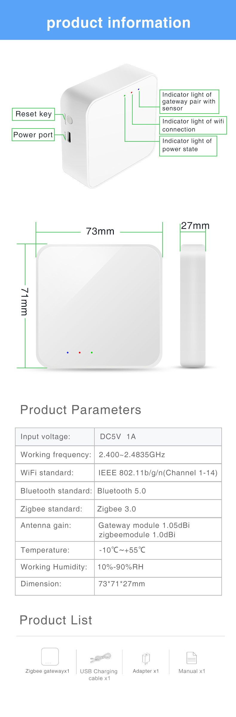 Automation Tuya Wireless Smart Gateway Support Alexa / Google Assistant