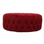 Red Round Ottoman Footstools Velvet Tufted Button Coffee Table With Different