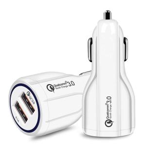 Quality Lightweight Durable White USB Car Charger Long Lifespan Quick Charging wholesale