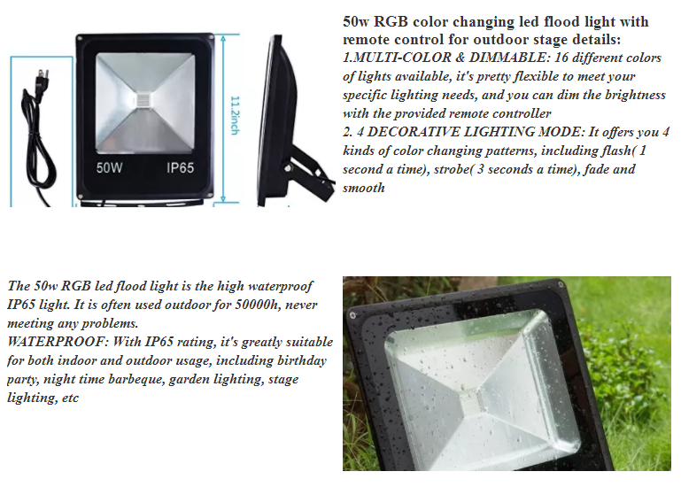 10w 20w 30w Outdoor LED Flood Lights , IP65 RGB LED Flood Lights Weather Proof