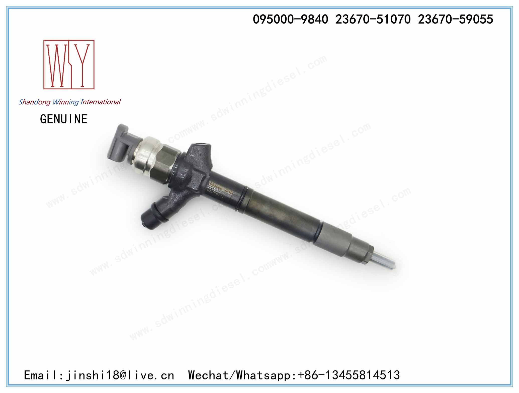 DENSO GENUINE AND BRAND NEW DIESEL COMMON RAIL FUEL INJECTOR 095000-9840 FOR LAND CRUISER 200 V8 1VD-FTV 23670-51070, 23