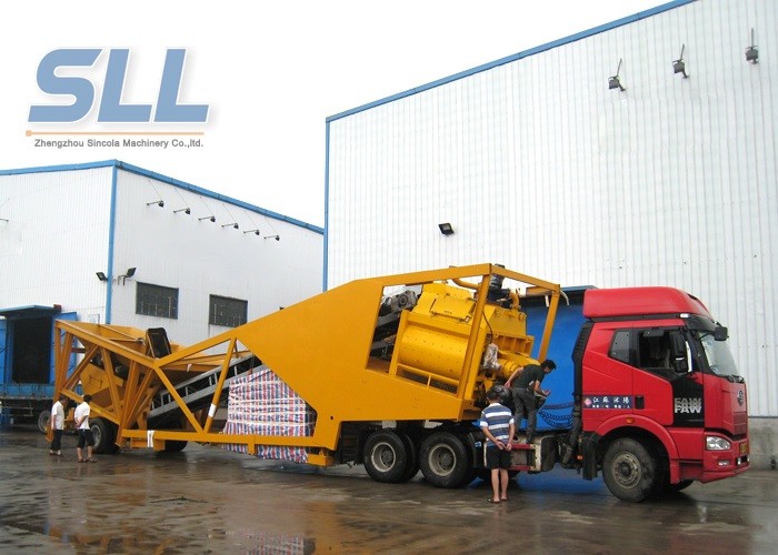 High Productivity Portable Concrete Mixer Batching Plants Mobile Low Noise