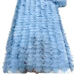Supoo Luxurious 3D Flowers Lace Embroidery Fabric for Ghana/Senegal Dress Water