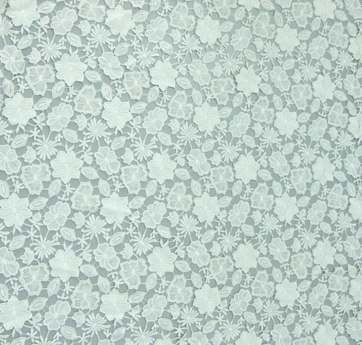 Chemical Lace Ivory Color Water Soluble Embroidery Fashion fabric for Garment Accessories