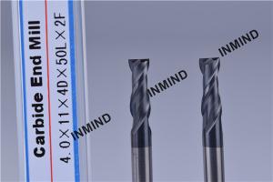Quality Upto HRC50 AlTiN Coating , 4mm Square carbide end mill cutter 2 Flute , Carbide end mill , Grain Size 0.8UM wholesale
