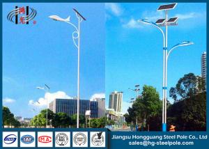 Quality Conical , Round Outdoor Solar Powered Light Post Outdoor Lamp Pole With Solar Panel wholesale