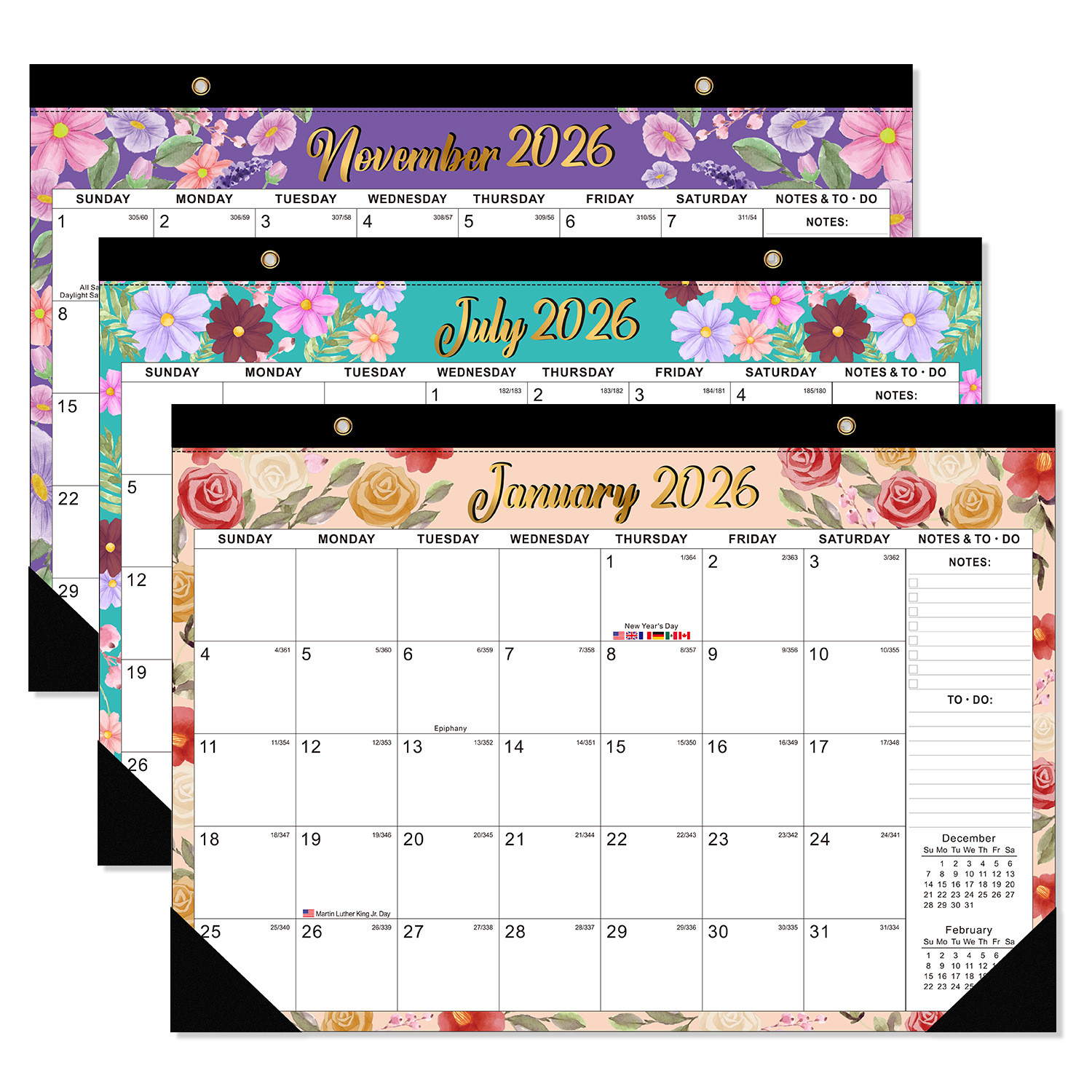 Custom Wall Calendar Spiral Bound End Month December