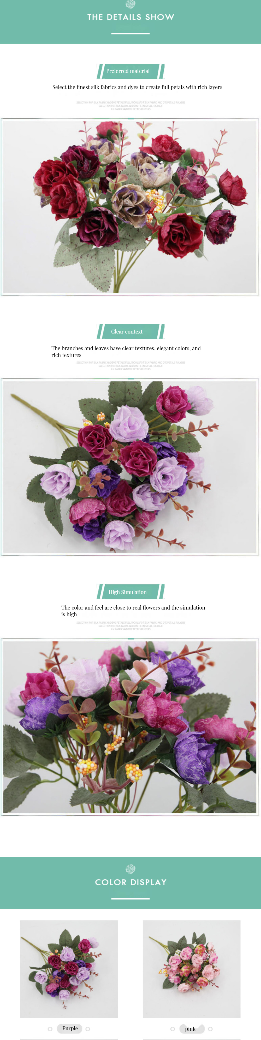 Elegant 21-Diamond Roses Fall Bouquet Dry Artificial Flowers for Mother's Day Wedding and Christmas Decor