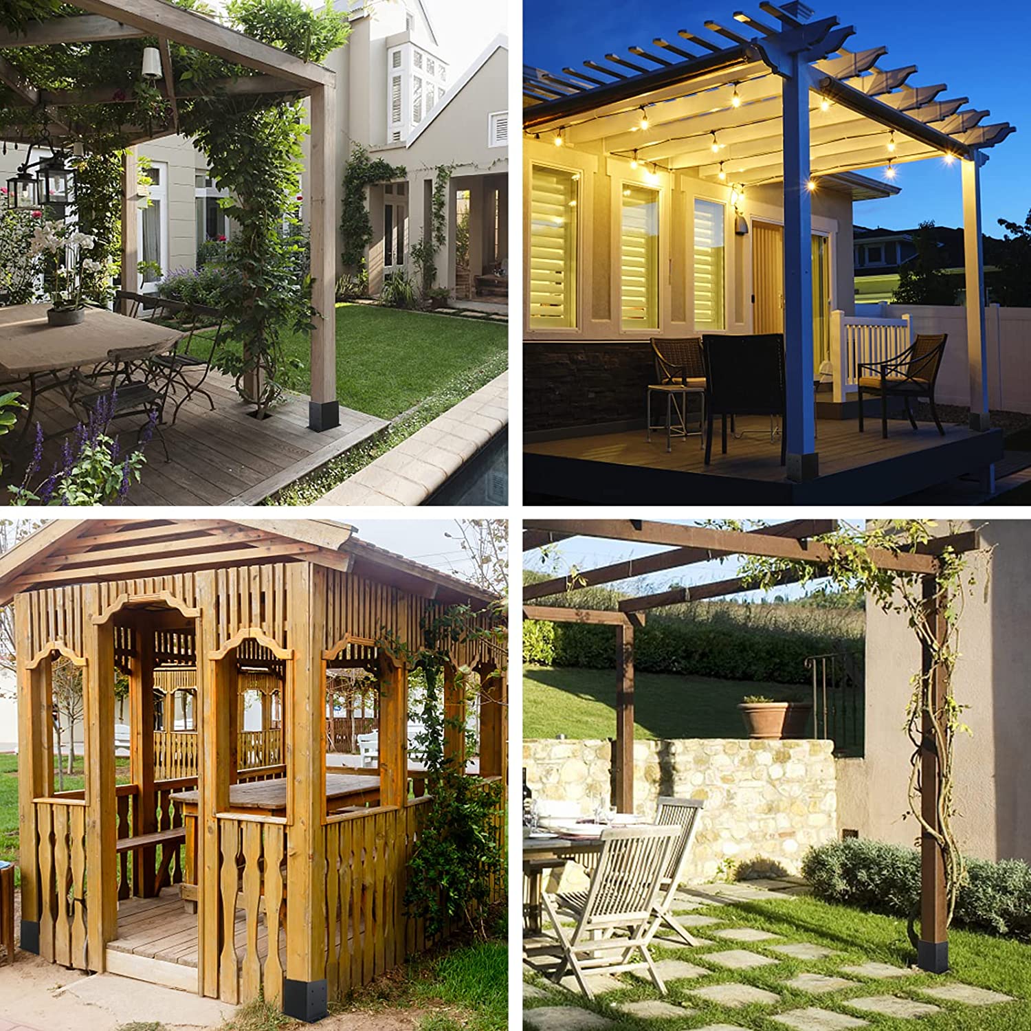 Enhance Your Outdoor Area with Nonstandard Wood Deck Fence Post Base Pergola Brackets