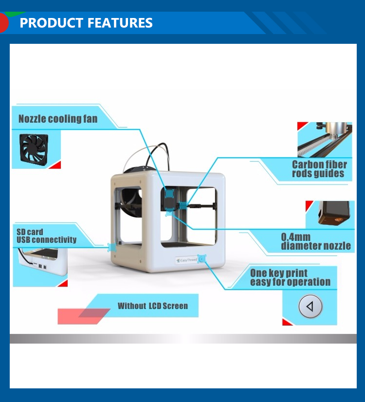 Easthreed Convenient Cube Wireless 3D Printer With Detachable Magnetic Platform