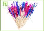Thick Bamboo Appetizer Picks , 15cm Length Bridal Shower Toothpicks With Frills