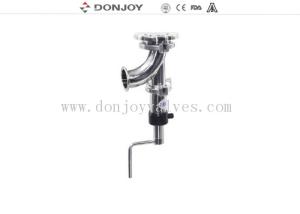 Quality SS304 And SS316L Stainless Steel Sanitary Manual Tank Bottom Seat Valve 90 Elbow Type wholesale