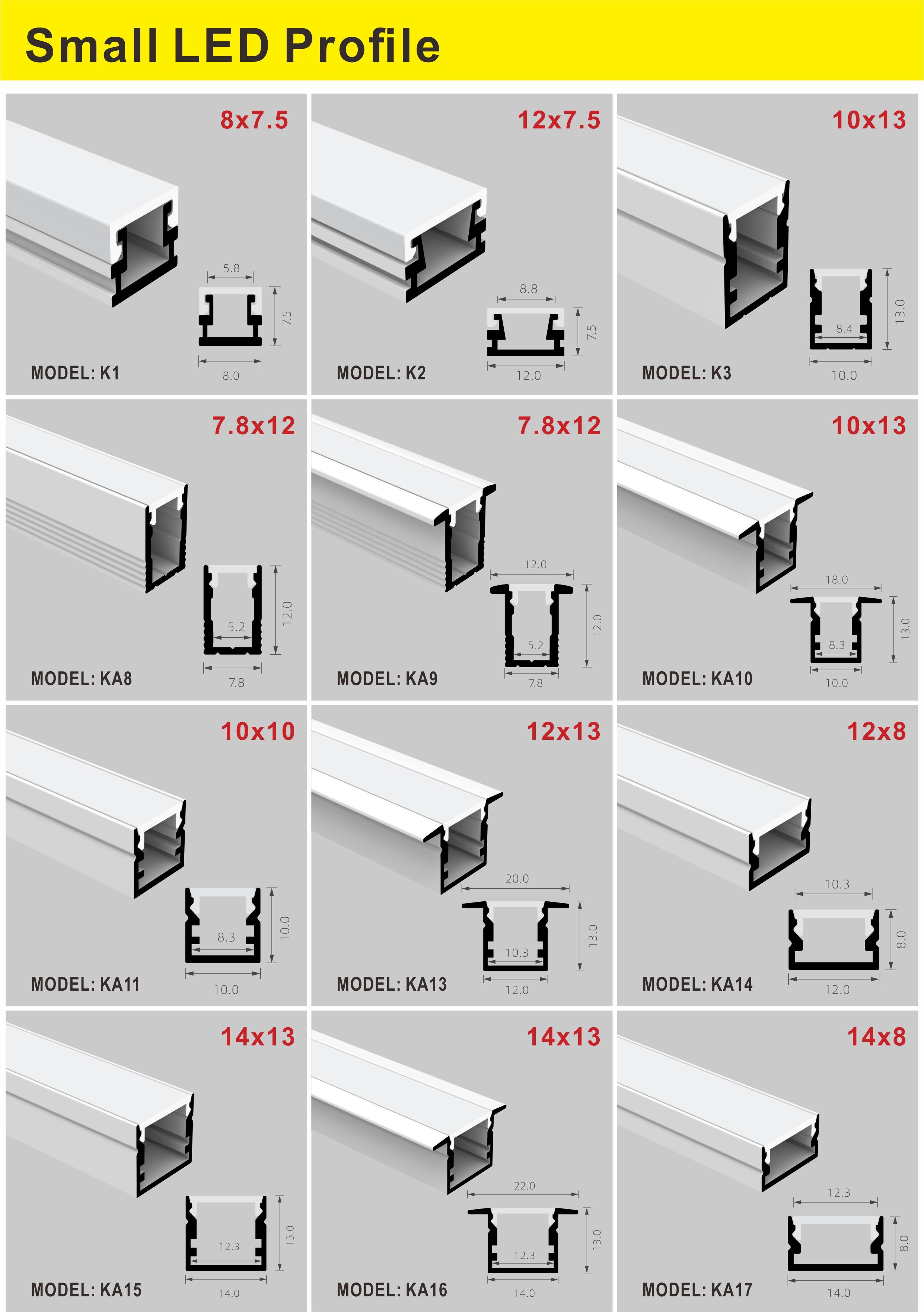 T5 6063 Pc Pmma Recessed Aluminium Led Profile 5mm Pcb For Drywall