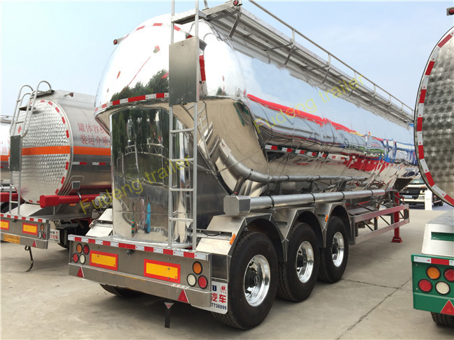 Aluminium Alloy 3 Axles Bulk Cement Tanker Trailer Volume 45 CBM - 65 CBM