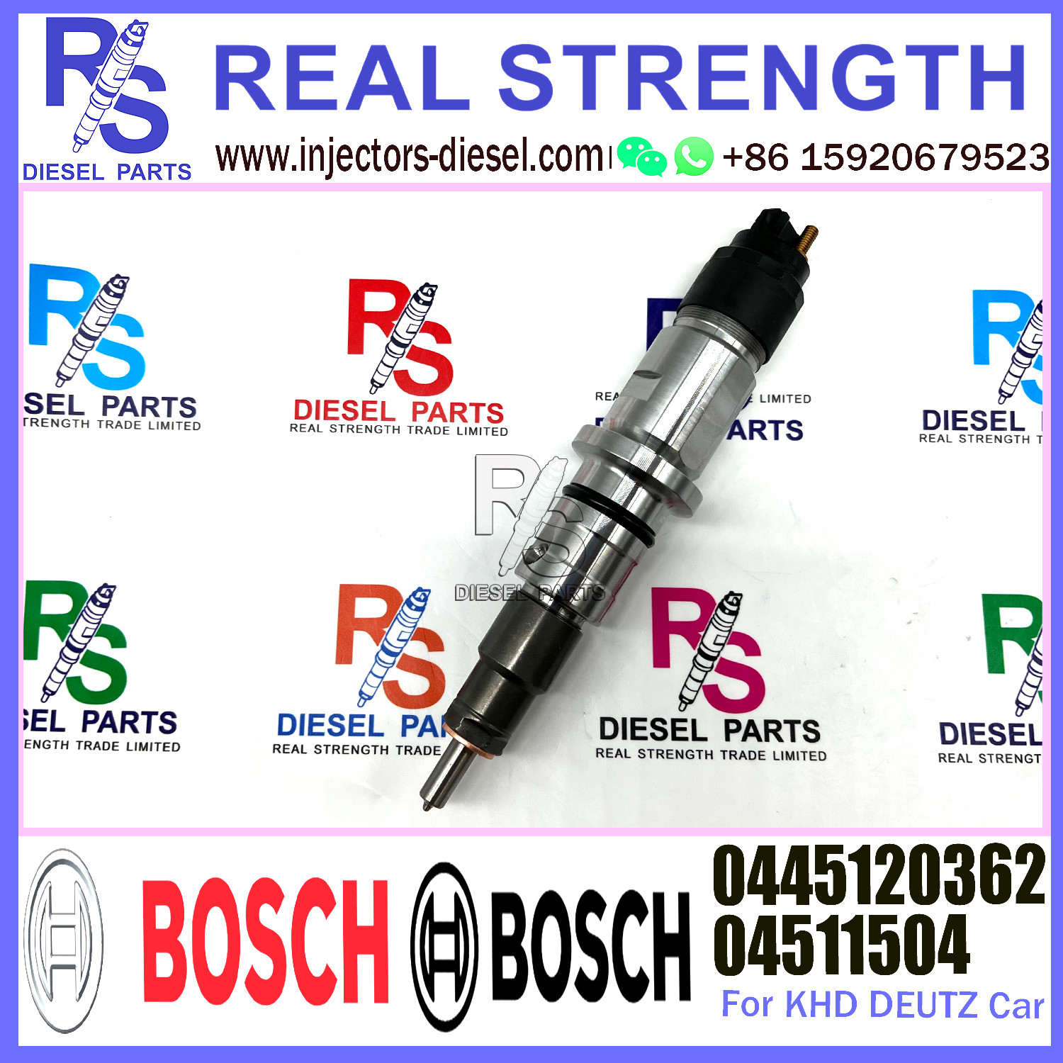 Excavator Common Rail Fuel Injector 04511504 0445120362 For KHD DEUTZ Commins QSC8.3 Engine