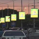 Outdoor Light Pole SMD1921 P4 LED Advertising Billboard