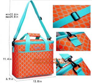 Quality Large Soft Cooler Insulated Picnic Bag for Grocery, Camping, Car, Bright Orange Color, food packing insulated Aluminum wholesale