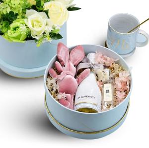 Quality Round Biodegradable Luxury Paper Gift Box Custom Color For Marble Rose wholesale