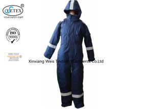 Quality Anti Static Blue Insulated Fr Cotton Coveralls With Hood Winter 300gsm wholesale