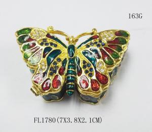Quality Alloy butterfly trinket box metal Small Jewelry Boxes wholesale