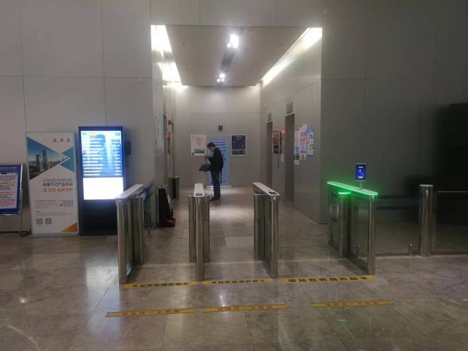 Stainless Steel Swing Barrier Turnstile 900mm Pass Width For Office Building 0