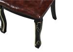 Ebony Solid Wood Carved Sponge European Dining Chairs