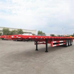 Quality Used CIMC Triaxle Flatbed Truck Trailer with 40ft Container wholesale