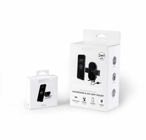 Silver Foiled Wireless Charger Tempered Glass Packaging Box With Hanging CMYK