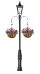 Energy Saving Cast Iron Flower Pots / Round Tapered Black Metal Flower Pots