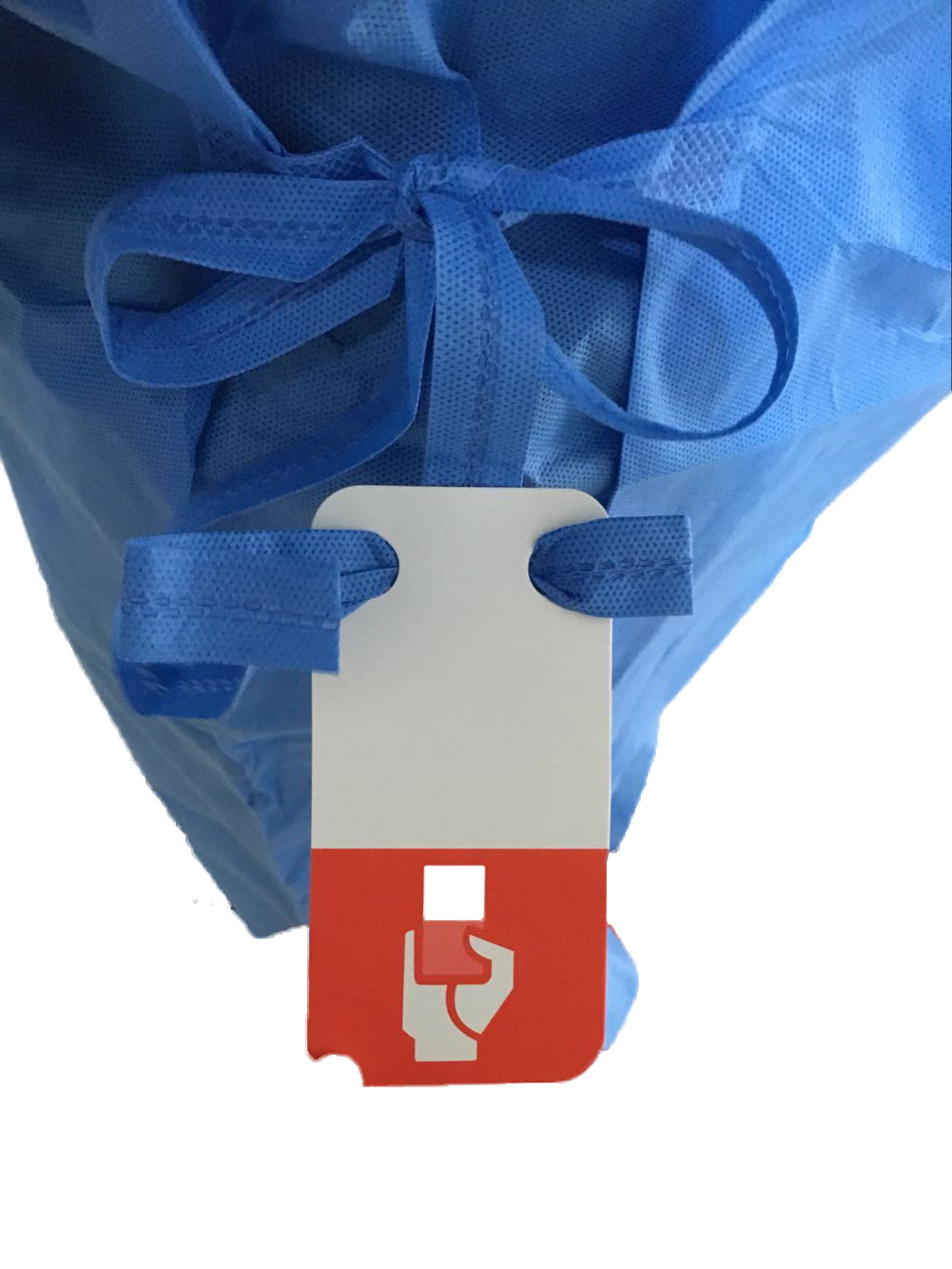 Disposable Reinforced Sterile nonwovent Surgical Gown with knif cuff ,tie waist .magic tape.with hang card