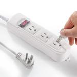 Universal White Extension Cord Socket For Home Appliance
