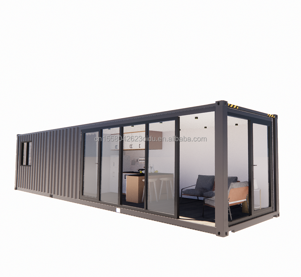 Easy Installation 20ft Prefab Shipping Container Home Houses with Bathroom and Wall 50/75/100mm Wave Sandwich Panel