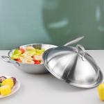 High Quality Cooks Standard Silver Fry Pan Stainless Steel Multi-Ply Clad Wok