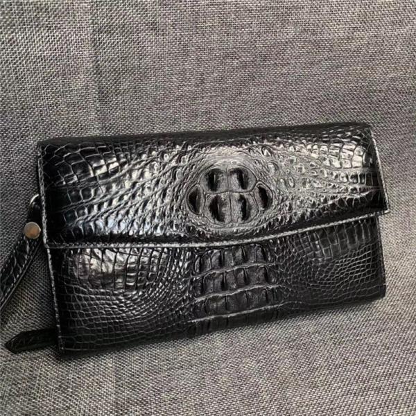 Authentic True Alligator Leather Men Wristlets Envelop Purse Genuine Exotic