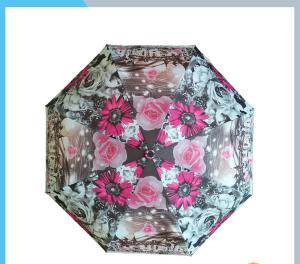 Quality Wind Resistant 3 Fold Advertising Auto Open Umbrella Black Metal Frame wholesale