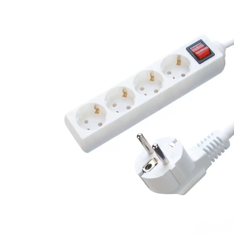 1 Outlets VDE H05vv f 3G1.5 mm Sq 4 Way Power Strip Extension Socket Eu Professional