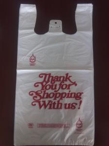 Quality 300+160*525mm 13mic White Plastic T-Shirt Shopping Bag - 1000/Case , HDPE Material wholesale