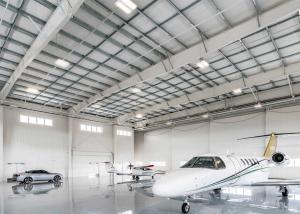Quality Steel Framed Structures Prefabricated Metal Airplane Hangar Kits With Office Platform wholesale