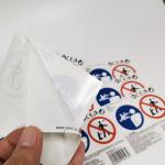 Glossy Warning Label Stickers PVC CMYK Adhesive Waterproof Paper Vinyl