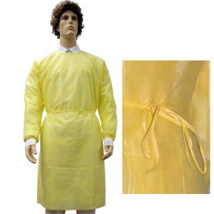 Quality CPE Sterile Disposable Gowns Long Sleeves Isolation Gown 16-45gsm For Hospital &amp; Clinic wholesale