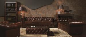 Quality luxury Antique America style leather sofa set furniture wholesale