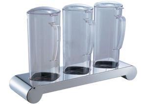 Quality 3-Holder Stainless Steel Stand for Square PC Juice Bottle, Restaurant Buffet Supplies wholesale