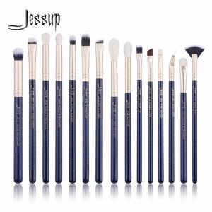 Quality 15pcs Prussian Blue Fiber Makeup Brush Jessup Eye Brush Set wholesale