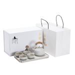 Japanese Porcelain Kung Fu Tea Set Modern Fashionable Loop-Handled Teapot with