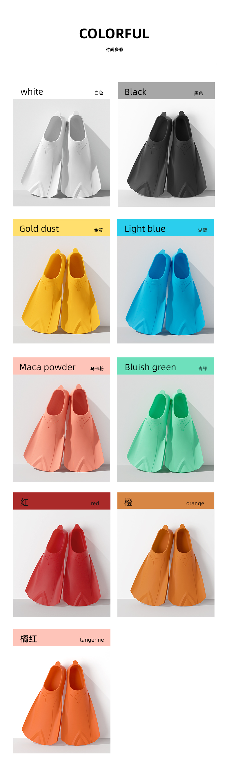 Kids Training Scuba Diving Tool Kit Swim Fins Flippers Short Blade Silicone