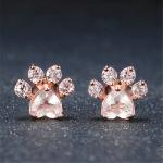 Adorable Look Children's Animal Footprints Stud Earrings In 925 Sterling Silver