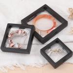 Black Luxury Jewelry Display Cases Plastic Protective Box With PE Film For